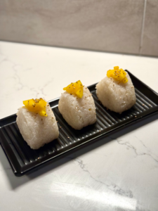 Mango Sticky Rice Onigiri (side view)