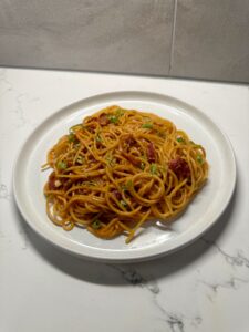 Creamy Gochujang Pasta Recipe with Garlic Butter and Bacon