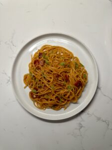 Creamy Gochujang Pasta Recipe with Garlic Butter and Bacon